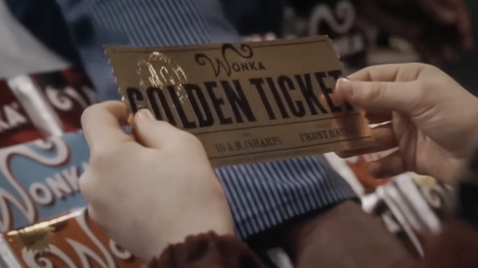 Willy Wonka's Golden Ticket, an example of a fictional document used as a narrative device.
